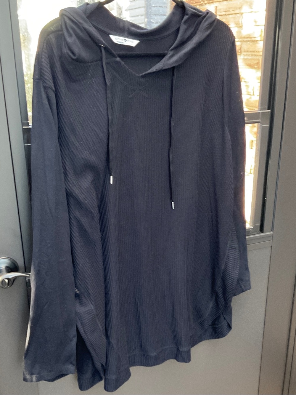Penningtons Black Ribbed Lightweight Hooded Tunic
